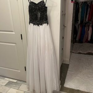 Blondie Nites Black and White Prom Dress